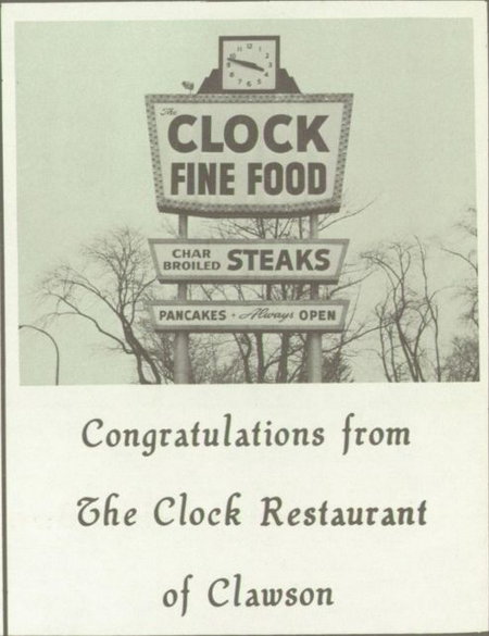 Clock Restaurant - 1970 Yearbook C (newer photo)